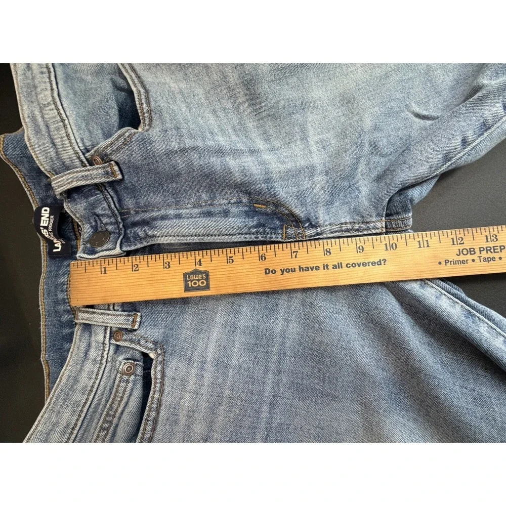 Lands' End Square Rigger Jeans Mens 32 Blue‎ Cotton Denim Straight Leg Faded